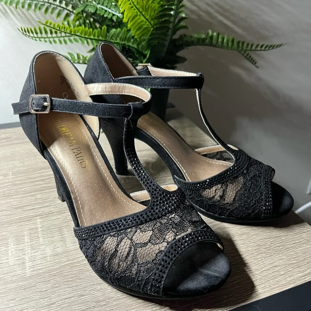 DREAM PAIRS Women's Amore Fashion Stilettos Open Toe Pump Heel Sandals - Picture 8 of 10